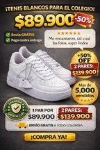Tenis clásicos blancos – comodidad diaria + colegio