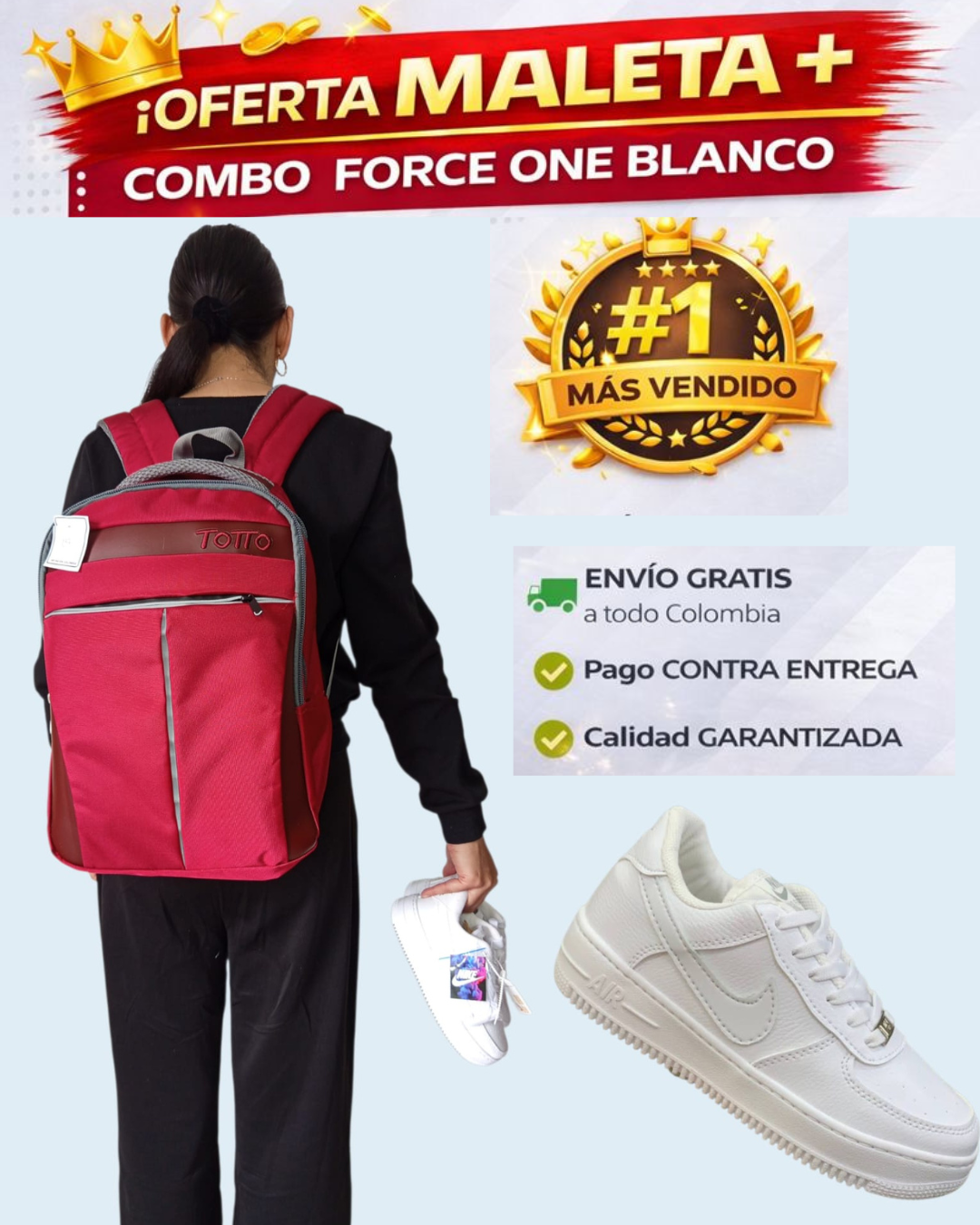 🔥Combo ref 137 totto 🎒 mas tenis force one  👟